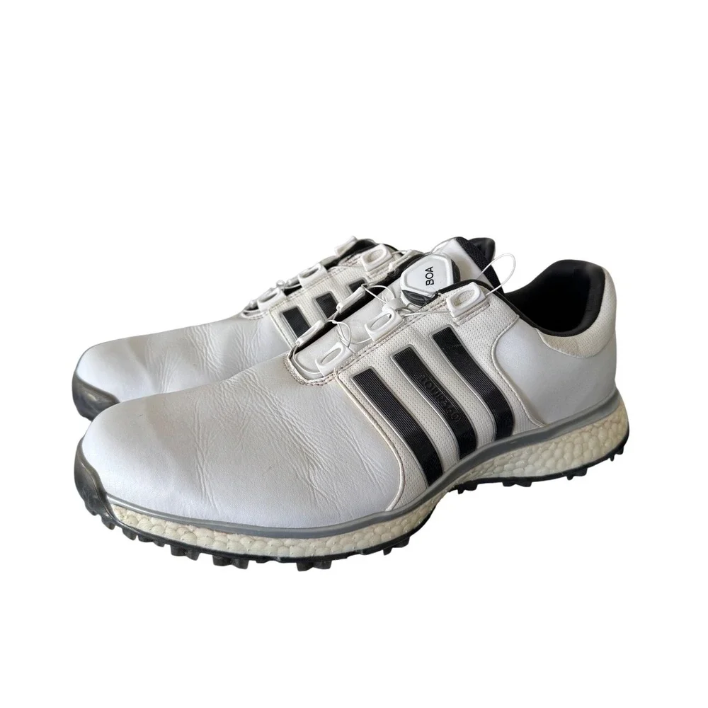 Adidas Tour360 XT-SL BOA Golf Shoes Mens 9‎ White Black Spikeless F34188